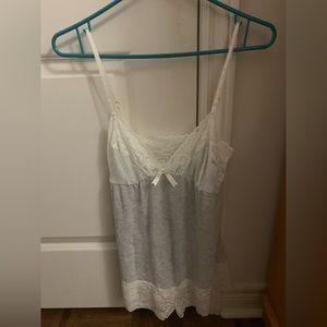 White and Grey Nightie Romper XS